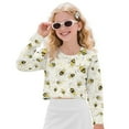 thumbnail image 3 of Xoenoiee Bee Honeycomb Print Girls Sweatshirt Kids Long Sleeve Oversized Fashion Pullover Crop Tops Fall Clothes, 13-14 Years, 3 of 7
