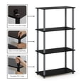 thumbnail image 3 of Furinno TURN-N-TUBE Storage Shelves, 4-Tier Book Shelf, Corner Shelf, Toolless Open Shelves, for Organization and Storage, Living Room, Bedroom, Entryway, Laundry, Black, 3 of 4