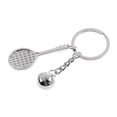 thumbnail image 4 of KLKCMS Alloy Tennis Racket Ball Keychain Keyring Bag Decor Gift Souvenir, 4 of 5