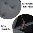 thumbnail image 5 of Storage Ottoman Bench with 2.56-inch Thick Seat, 31.5 inch Nesting Ottoman Set of 2, Hinged Flip Top Bench with Storage for Living Room, Bedroom, Grey, 5 of 15