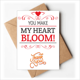 thumbnail image 1 of Haces que mi corazon Bloom Valentine Nota en blanco del sobre de la tarjeta de agradecimiento, 1 of 4