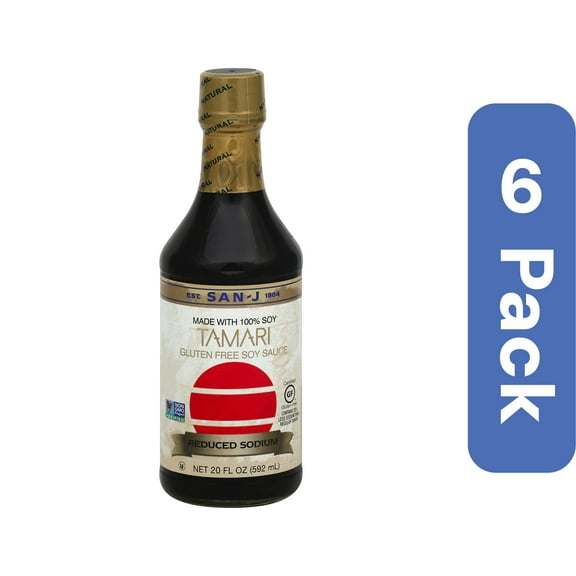 San-J Tamari Soy Sauce Less Sodium 20 oz (Pack Of 6)