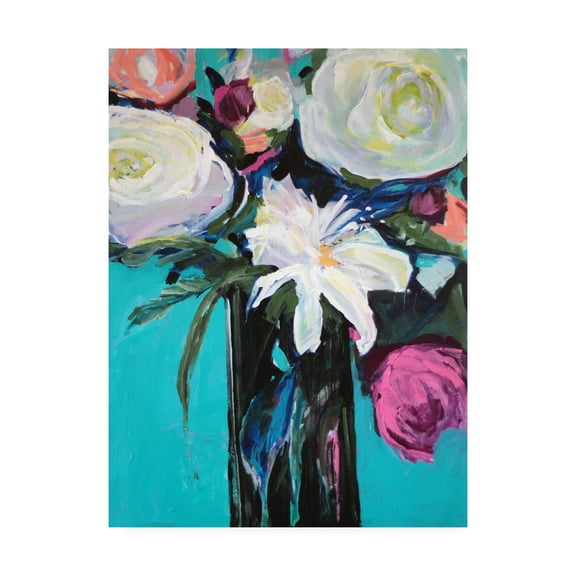 Trademark Fine Art 'White Lily Bouquet' Canvas Art by Jacqueline Brewe