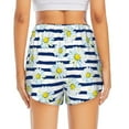 thumbnail image 2 of Lsque Daisy Striped Nautical Printed Women's Running Shorts with Liner Pockets,Elastic Quick Dry Workout Athletic Gym Yoga Shorts,Womens High Waist Shorts-XX-Large, 2 of 9