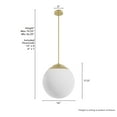 thumbnail image 6 of Hunter - Hepburn 3-light Modern Brass, Medium Size Pendant Light, Dimmable, Mid Century Modern Style, Globe Shaped, for Bedrooms, Dining, Living Rooms - 19850, 6 of 7