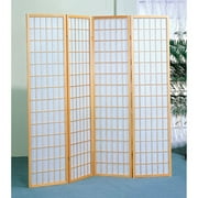 Home Source Oak Wood 4 Panel Shoji Screen