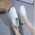 thumbnail image 4 of Women's White Slip-On Loafers with Heart Detail, Comfortable Casual Flat Shoes, Breathable Daily Wear Shoes for Women, 4 of 12