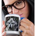 thumbnail image 2 of 3drose, Gray Wolf Looking Straight at You, 11oz Two-tone Blue Mug, 2 of 6