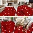 thumbnail image 6 of Black White Washable Area Rug 5 x 7 ft Love Heart Valentines Red, Soft Non Slip Rugs Stain Repellent Indoor Felt Carpet for Living Dining Room Bedroom Home Office, 6 of 9