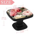 thumbnail image 4 of 4 Pcs Square Cabinet Handle Drawer Pulls Peony Knobs with Screws Furniture Office Cabinet Knob Decoration, 4 of 7