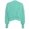 thumbnail image 5 of Vrorvz Lightweight Knitted Sweater for Women Solid Color Crew Neck Long Sleeve Pullover Blouse Casual Trendy Cropped Tops, 5 of 5