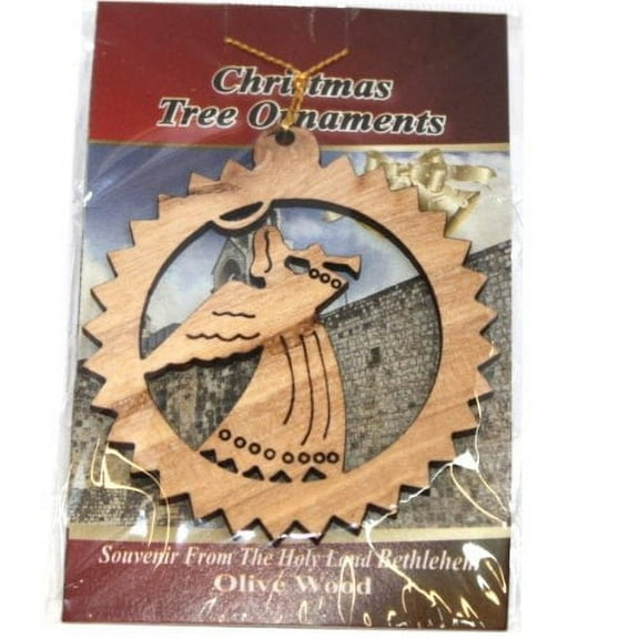 Holy Land Market Gloria angel Ornament gift carved by Laser - Olive wood (7 cm or 2.8 inch with certificate)
