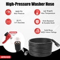 thumbnail image 3 of Pressure Washer Gun and Hose Kit, 25FT High Pressure Power Washer Hose with Spray Gun, Wand Extension, 5 Nozzle Tips, M22-14mm Fittings, 3600 PSI, 3 of 7
