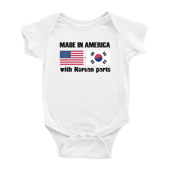 Made In America With Korean Parts Cute Baby Clothing Bodysuits For Boy Girl