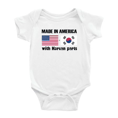 

Made In America With Korean Parts Cute Baby Clothing Bodysuits For Boy Girl
