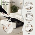 thumbnail image 3 of EPOWP 3 in 1 Folding Convertible Sofa Bed,55'' Pull Out Couch Bed with Side Pocket,Velvet Fabric Loveseat Sleeper Sofa with Adjustable Backrest,Easy Assembly,Perfect for Living Room,Off White, 3 of 7