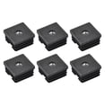 thumbnail image 1 of Insertos de 6 piezas para tubos cuadrados con rosca M8, para tubo cuadrado de 1.5"x1.5" OD, tapón de plástico negro para inserto de ruedas de silla, 1 of 6
