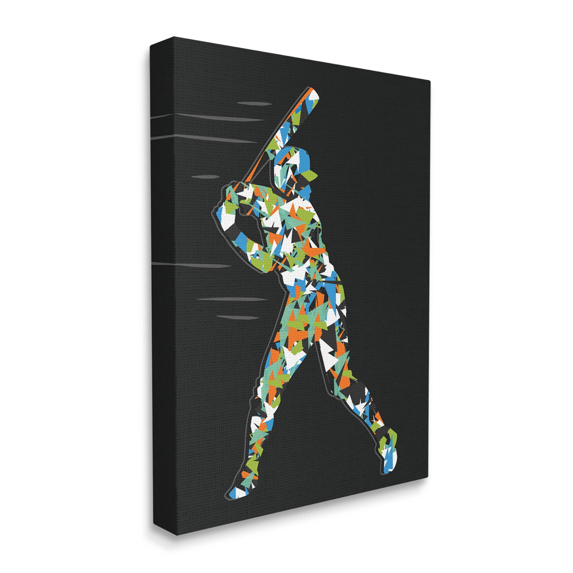 Stupell Industries Patterned Sports Baseball Player Graphic Art Gallery Wrapped Canvas Print Wall Art, Design by Arrolynn Weiderhold