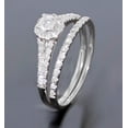 thumbnail image 2 of Diamond Ring Set White Gold Halo Diamond Engagement Ring and Wedding band Set 1/2ctw, 2 of 5