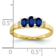 thumbnail image 2 of Primal Gold 10 Karat Yellow Gold Triple Sapphire and Diamond 3-stone Ring, 2 of 4