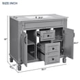 thumbnail image 6 of 36" Sturdy Modern Freestanding Vanity Cabinet, Modern Bathroom Cabinet with Soft Closing Doors, Freestanding Vanity with Storage for Bathroom, Grey, 6 of 9