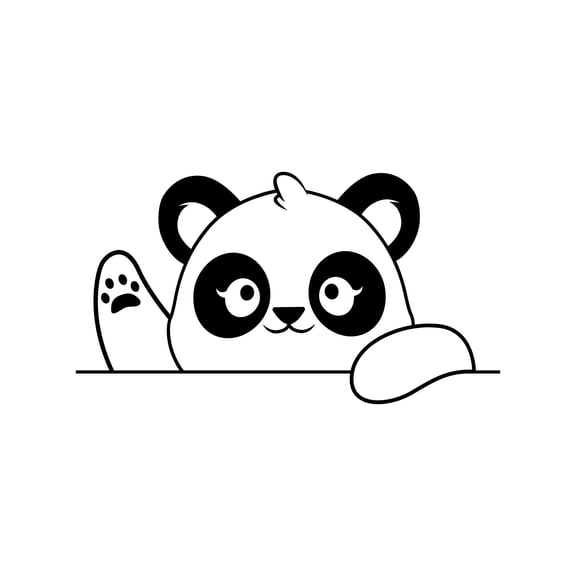 Vinyl Wall Art Decal - Panda - 8" x 15" - Trendy Inspirational Cute Animal Design Sticker For Children Bedroom Home Baby Nursery Daycare Stars Kids Room Decor