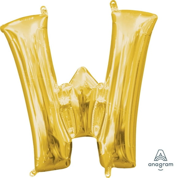 Anagram International Party-Eh! Gold Letter W Balloon, All Ages