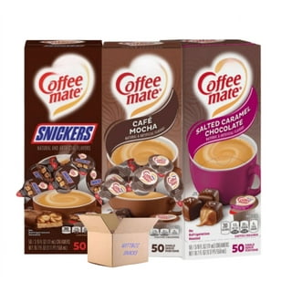 Liquid Coffee Creamer, Salted Caramel Chocolate, 0.38 oz Mini Cups, 50/Box  - Office Express Office Products
