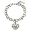 Family Personalized Planet Crystal Rhodium-Plated Heart Bracelet
