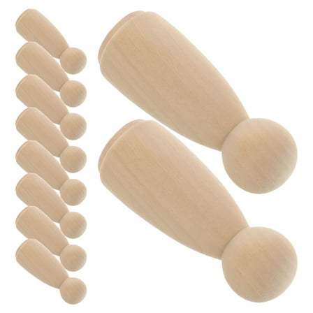 PAMINGONO 10Pcs Graffiti Doll Mini People Figurines for Projects Wooden 2.5In