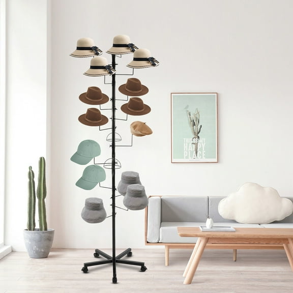 Modern Black Hat Rack Freestanding Hat Rack, Hat Display Rack, Hat Display Stand For Home Store