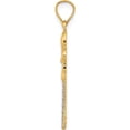 thumbnail image 2 of 14K Yellow & Rhodium With White Polished Fleur De Lis Key Charm (29 X 9) Made In United States yc1074, 2 of 5