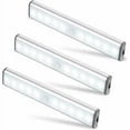 thumbnail image 1 of Juego de 3 10 bombillas LED Sensor de movimiento magnetizado recargable inalámbrico USB 2 modos de iluminación portátil Luz de armario, luz de emergencia portátil, luz de noche para niños,, 1 of 5
