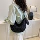 thumbnail image 2 of Bolso de hombro japonés de gran capacidad para estudiantes, Bolso de satchel coreano con bolas de masa hervida (negro), 2 of 5