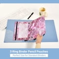 thumbnail image 5 of Pink Butterflies Flowers 2 Pack Pencil Pouches Zipper Pencil Case 3 Ring Pencil Pouch Cosmetic Bag, 5 of 6