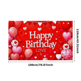thumbnail image 6 of Red Love Themed Happy Birthday Banner with Heart Balloons and Decorations Background Backdrop Party Supplies Photography Props Birthday Decoration Birthday Party Decorations, 6 of 8
