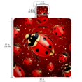 thumbnail image 2 of Seven Starred Ladybird Canvas Picnic Blanket Waterproof Outdoor Beach Mat Portable Family Camping Rug Foldable Large Size Blue Stripe Pattern 200x200cm, 2 of 6