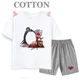 thumbnail image 3 of Conjunto de camiseta y pantalones cortos de verano para niños, camiseta de algodón de manga corta con dibujos de coches y pantalones, conjunto de 2 piezas, ropa para niñas y niños, conjunto para bebés, 3 of 5