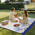 thumbnail image 4 of Blue Coastal Shell Outdoor Rug 5x7 Ft - Reversible Patio Rug Outdoor Camping Rugs, Nautical Starfish Seahorse Conch Washable Indoor Outdoor Area Rugs, Non-Slip Outdoor Carpet Runner for Deck/Porch, 4 of 8