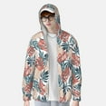 thumbnail image 3 of Pofeuu Tropical Leaves Print Sun Protection Outdoor Lightweight Full Zip UV Cooling Hoodie Long Sleeve Summer Clothing for Outdoor Hiking-X-Large, 3 of 5