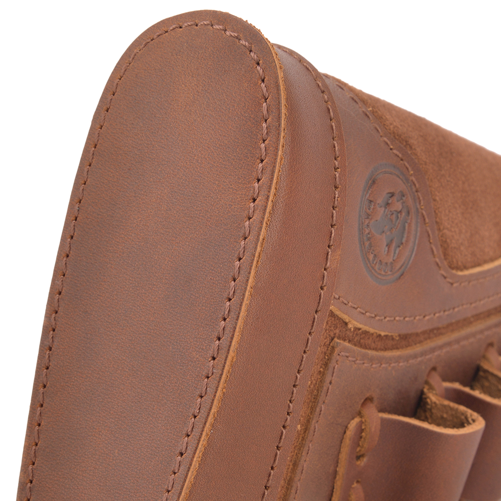 Cowhide Leather Shotgun Buttstock Shell Holder Pad for 16 Guage Right Handed Hunter Gift