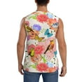 thumbnail image 4 of JUNZAN Flowers And Birds Watercolor Men's Sleeveless T Shirts,Sleeveless Muscle Shirts,Sizes S-3XL, 4 of 8