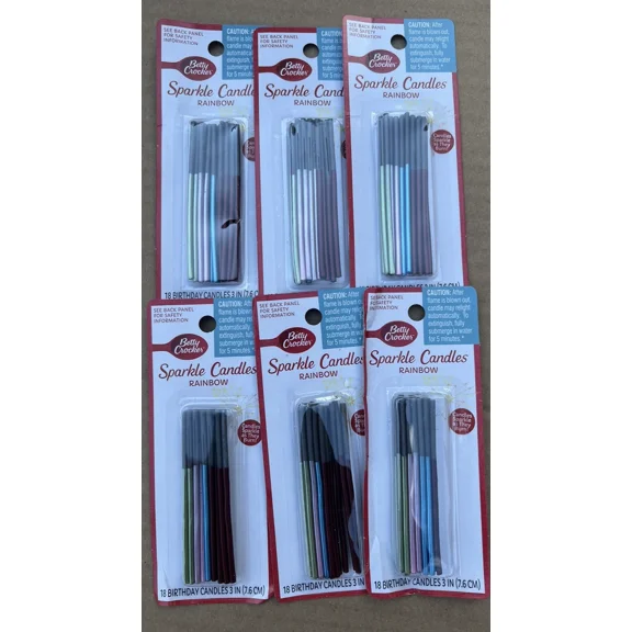 Betty Crocker Sparkler Candle Rainbow Birthday Party Sparkle 18 Count Each Lot