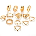 thumbnail image 5 of Vintage Geometric Ring Set Alloy Gems Inlay Jewelry, 5 of 8