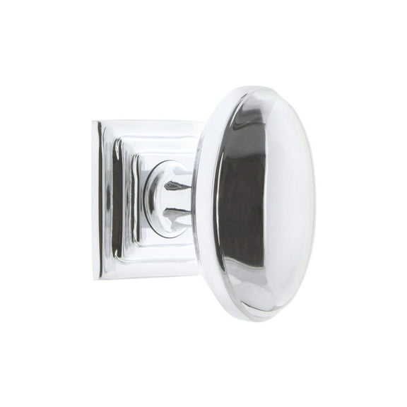 Grandeur Eden-Brass-Knob-Carr Eden Prairie 1-3/4” Solid Brass Vintage Oval Cabinet Knob -