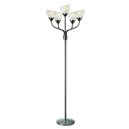 Ls Metal Floor Lamp - Lite Source LS-82117 Elitia 5-Light Floor Lamp, Gun Metal