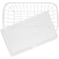 thumbnail image 4 of MERRYHAPY White Plastic Dish Drying Rack Kitchen Storage Organizer with Drain Board, and Space-Saving, 4 of 6