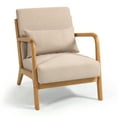 thumbnail image 5 of Nmkwnr Single Seat Sofa Chair with Solid Wood Armrest and Legs, Mid Century Modern Accent Chair for Office, Living Room, Beige, 5 of 7