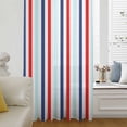 thumbnail image 6 of Red Blue Stripe Sheer Curtains 54 Inches Long, Gradient Geometric White Vertical Striped Light Filering Curtains, Breathable Simi Curtain Privacy Drapes for Kitchen Bathroom Small Window Treatment, 6 of 9