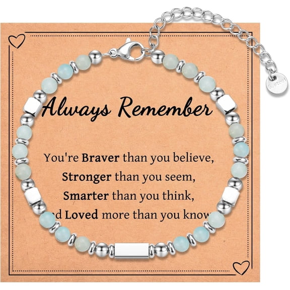 Tiny Beaded Bracelet Gifts for Teen Girls Women, Christmas Stocking Stuffers Easter Birthday Valentines Day Gifts with Inspirational Card